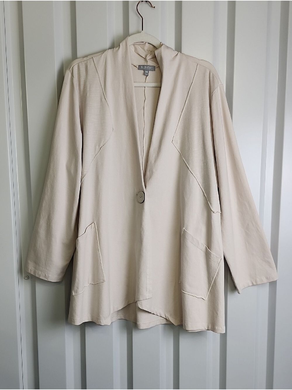 Habitat Clothes to Live In Soft Cream Single-Button Jersey Blazer Size XXL *NWT*